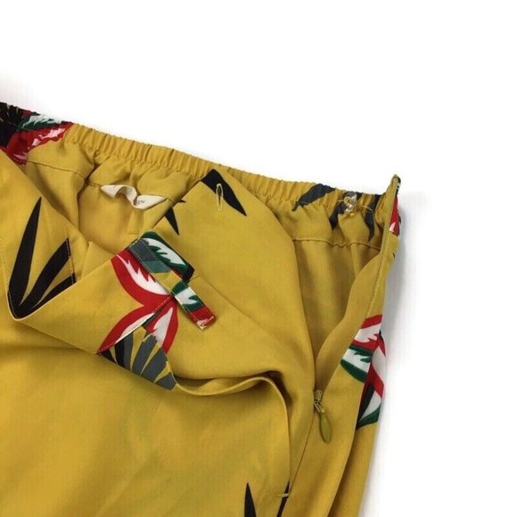 Soft Surroundings Aruba Yellow Palm Tropical Floral Wide Leg Pants Elastic Sz XS - Picture 3 of 5
